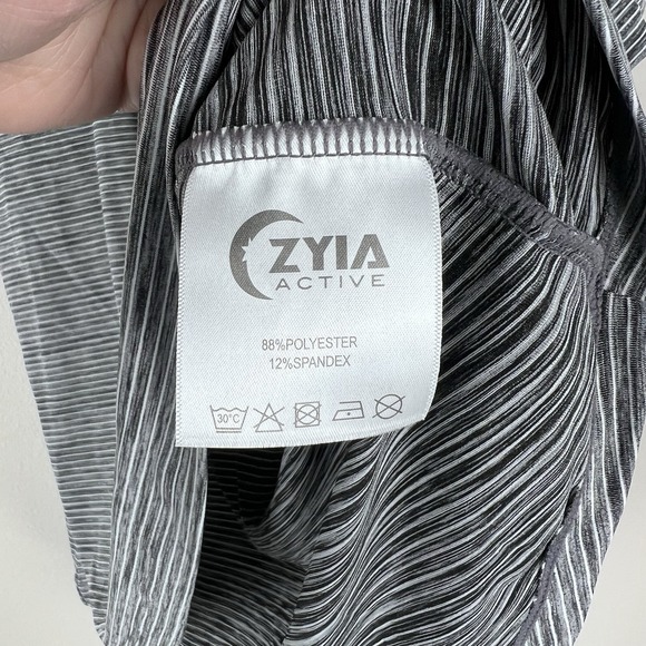 Zyia Active Short Sleeve Shirt Women 3X Black Stripe Athleisure Stretch Tee 1451 - Picture 8 of 8